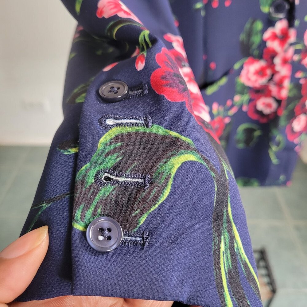 Eloquii Blue Floral Women’s Crepe Blazer (Size:16) - Picture 10 of 16